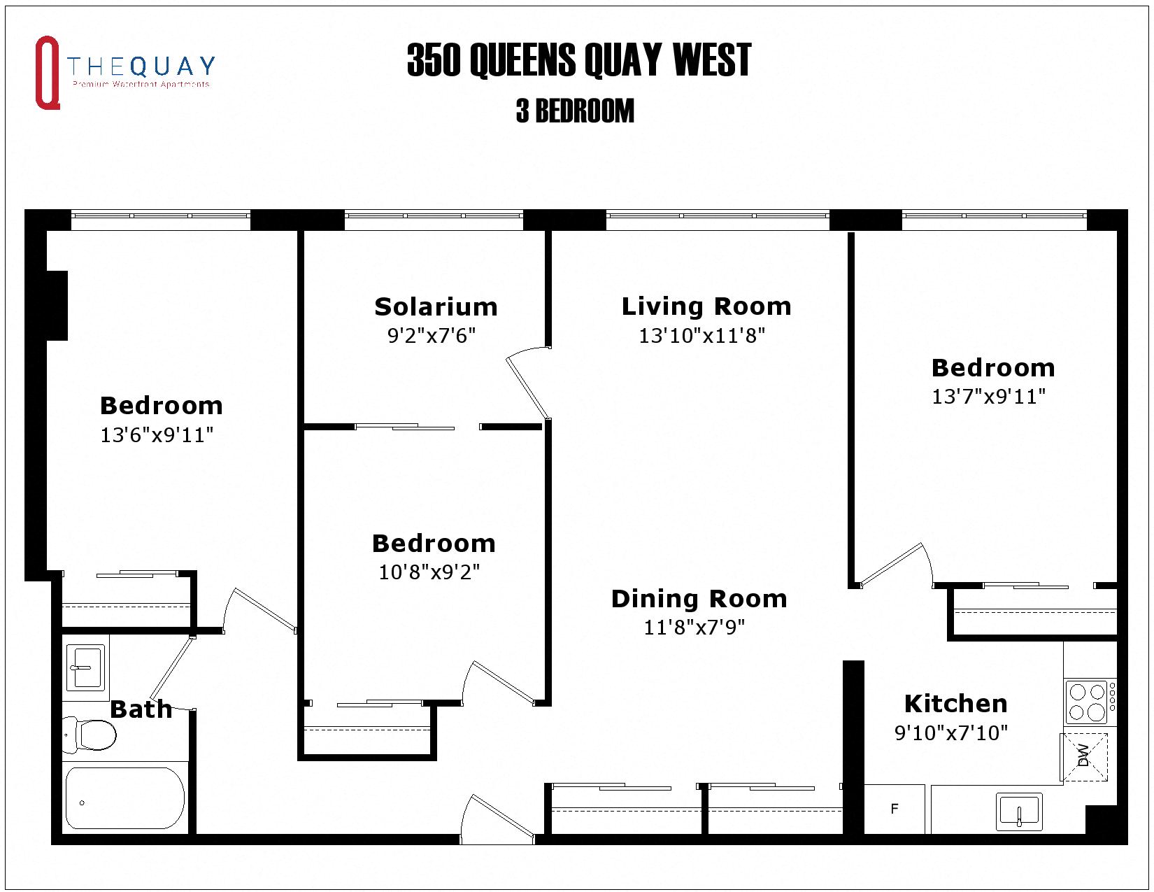 350 Queens Quay West 1-3 Beds Apartment for Rent - Photo Gallery 21